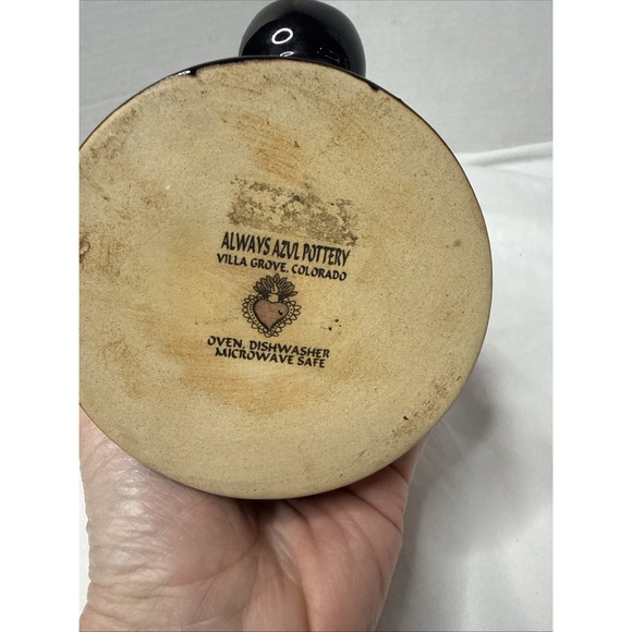 ALWAYS AZUL POTTERY Large Coffee Mug Azulscape Glaze Pipe Smoking Bowl Wake Bake - Picture 6 of 8